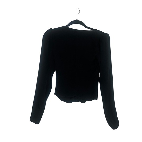 Reformation Black Nell Long Sleeve Henley v neck boho minimalist xs - Picture 4 of 8